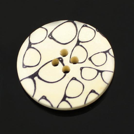 25Pcs 30mm 4 Holes Multicolor Wooden Buttons for Scrapbooking Sewing DIY Beads