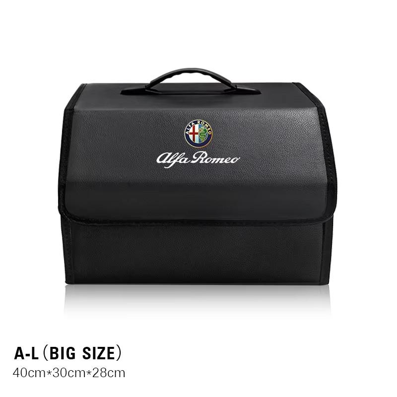 Scatola portaoggetti in pelle per bagagliaio auto Borsa organizer pieghevole per auto per Alfa Romeo Giulietta Mito 159 Giulia Stelvio 156 147 Tonale Brera GF8