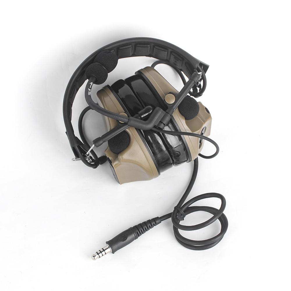 TAC-SKY WCOMTAC III Sports Tactical Headset New Detachable Headband with Silica Gel Earcups Noise Cancelling Earphones WYS0053