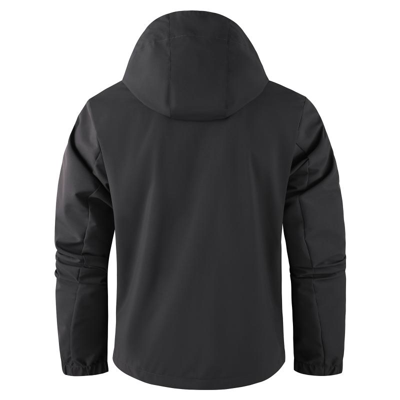 Men's Spring Autumn Hooded Casual Thin Jacket Waterproof Outdoor Hiking Windbreaker Outerwear Coat