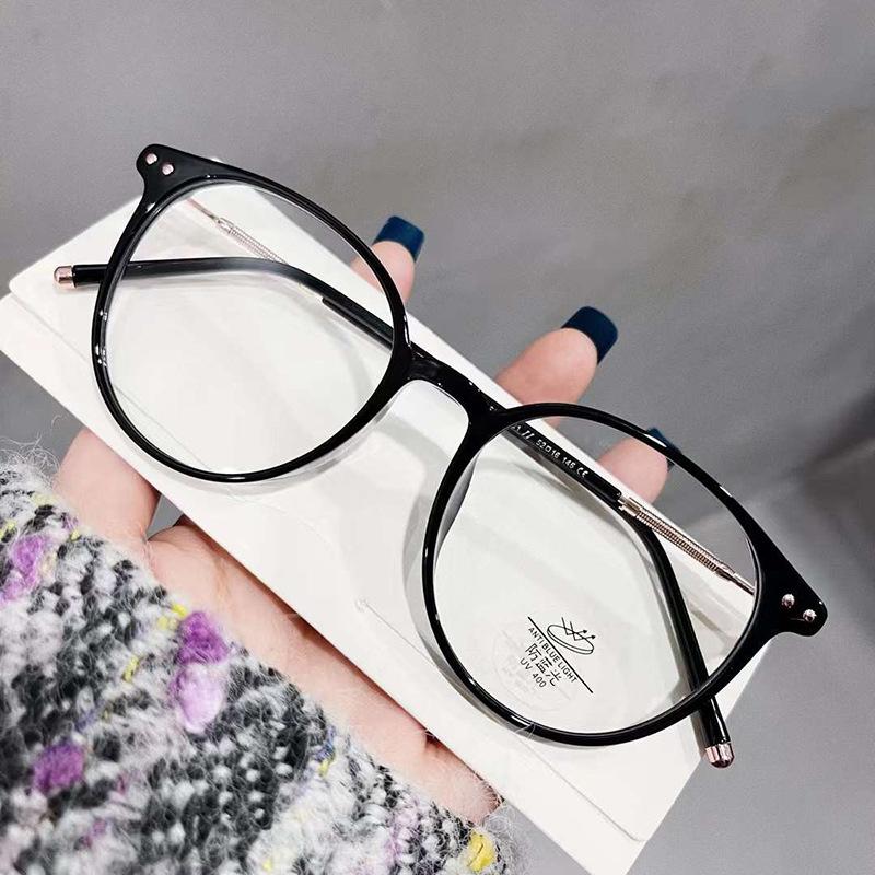 TR90 Anti Blue Light Unisex Round Myopia Glasses Metal Frame Optical Computer Eyeglasses Ultralight Nearsighted Eyewear