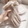 Men'S And Women'S Touch Screen Leather Gloves Winter Warm Waterproof Windproof Piled Thickened Outdoor Motorcycle Riding Gloves