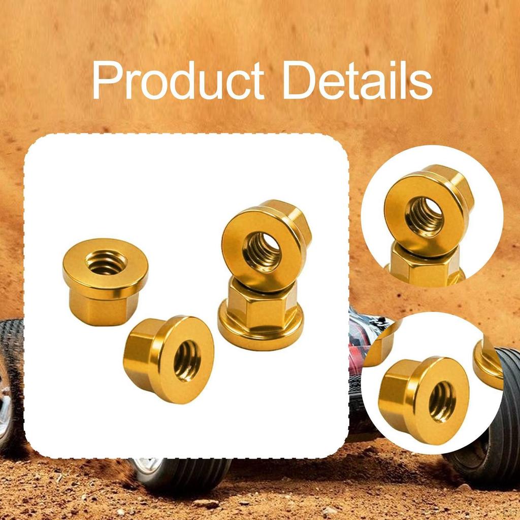 4 M2 Flange Wheel Nuts for 1/30 RC Crawler, Premium Aluminum Alloy Replacement Parts SCX30