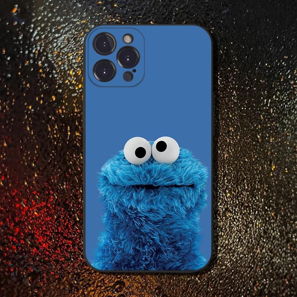 

Cartoon C-Cookies Monster Phone Case For iPhone 16,15,14,13,12,11 Plus,Pro Max,XS,X,XR,SE,Mini,8,7,Soft Silicone Black Cover iPhone15pro