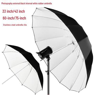 Paraguas Reflectante Blanco y Negro para Fotografía de Estudio y Exterior