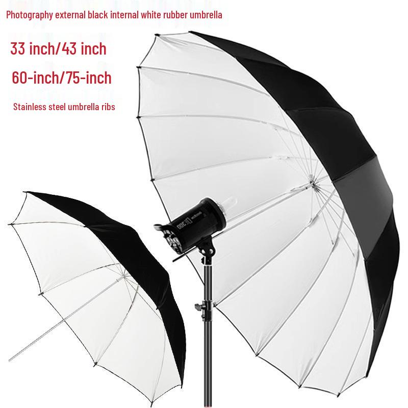 Black & White Reflective Photography Umbrella - Studio & Outdoor Parabolic Diffuser