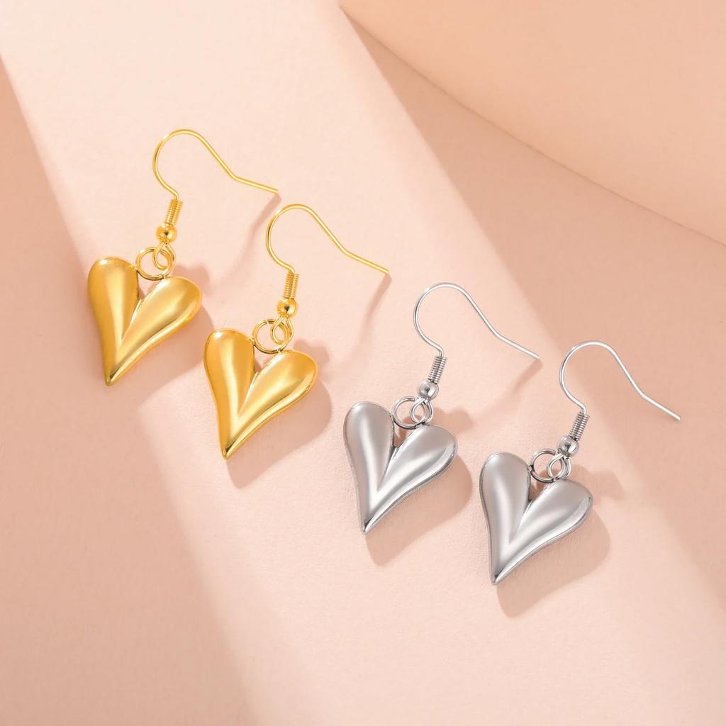 Cazador Stainless Steel Heart Women's Earrings Drop Dangle Earrings Jewelry 2026 Trend Wedding Party Birthday Gift New Wholesale