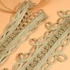 1pcs Vintage Chinese Knot Buttons Gold Lace Trim Clasps for Cheongsam Decor, Dance Dress, DIY Sewing