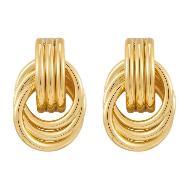 2026 Exaggerated Retro Geometric Circle Metal Drop Earrings For Women Holiday Party Gift Fashion Jewelry Ear Accessories