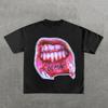Y2k Streetwear Trendy Big Mouth Graphic Print Oversized TShirt Womens Fashion Round Neck Loose Versatile Casual Short Sleeve