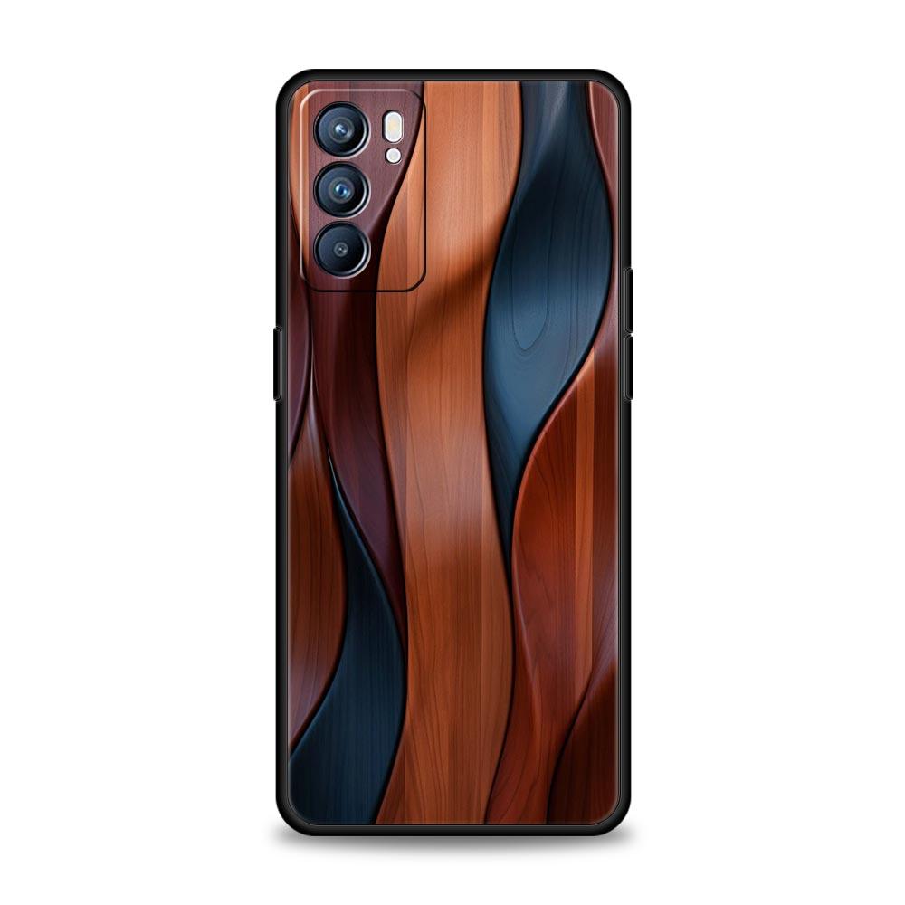 Luxury Vintage Wood Grain Pattern Phone Case For Oppo Reno 13 12 11 10 7 F Find X5 X6 A98 A80 A79 A78 A57 A54 A17 Pro Soft TPU