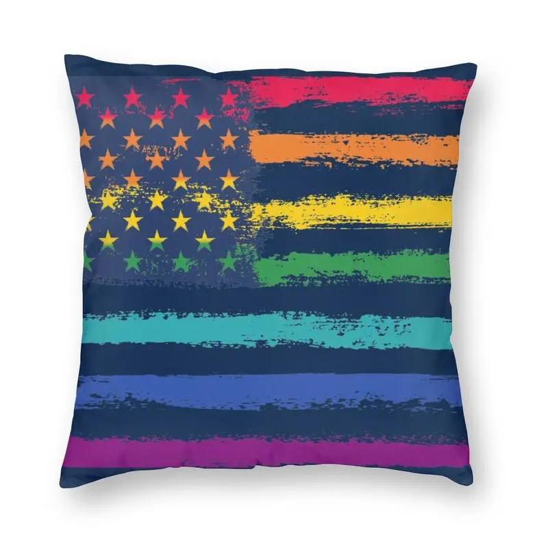 Nordische Gay Pride LGBT Regenbogenflagge Sofakissenbezug Weiche LGBTQ Lesben Wurfkissenhülle Für Wohnzimmer Heimdekoration