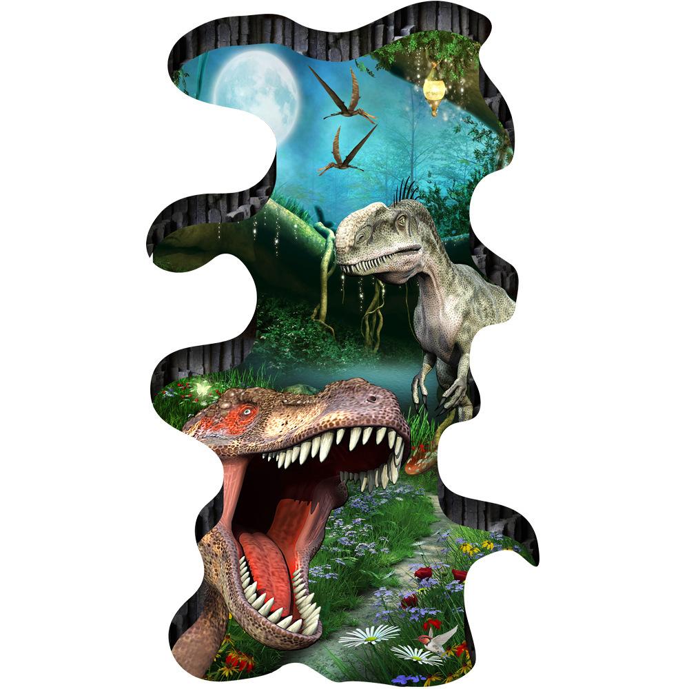 

3D Наклейка на стену с изображением динозавра, украшение дома, гостиная, пейзаж, напольная плитка, фреска, наклейка для ванной, водонепроницаемые обои 57*90cm зелёный