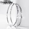 Sterling Silver Big Hoop Earrings for Women - High-End Fashion Circle Dangle Style