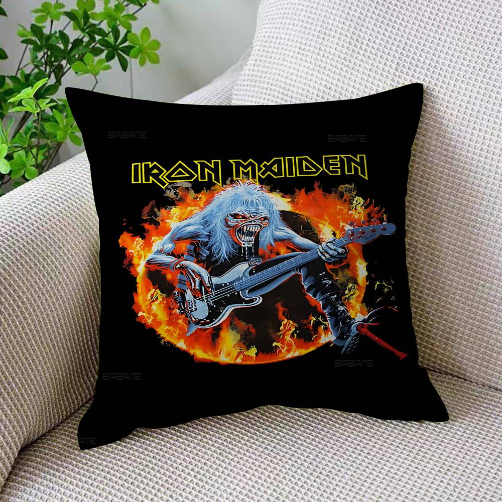 

Классика Группа I-Iron M-Maiden Наволочки Мультяшный Декоративный Диван Для Дома Двусторонняя Печать Короткий Плюш Милый Чехол для Подушки 12x12Inch
