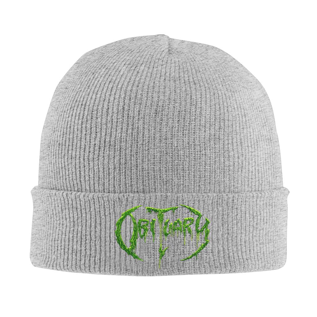 Vuxen Dödsannons Bandlogotyp Death Metal Trucker Varm Stickad Mössa Vinterstickad Mössa Huvudbonad Skullies Mössor Hip Hop-Mössor för Unisex
