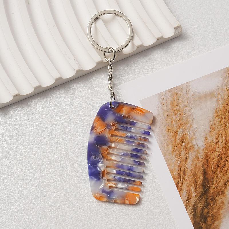 Loe| Acetate Mini Comb Keychain Women Bag Pendant Key Ring Cute Things Cheap Gift For Best Friends