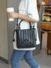 2025 Trendy Contrast Stitching Shoulder & Messenger Bag - Stylish Pleated Handbag for Women