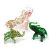 Elefante de Vidrio de Murano Miniatura Figura Estatua de Animal con Lámina de Oro Plata Adornos Artesanales Decoración del Hogar Colección Regalo de Festival Navidad