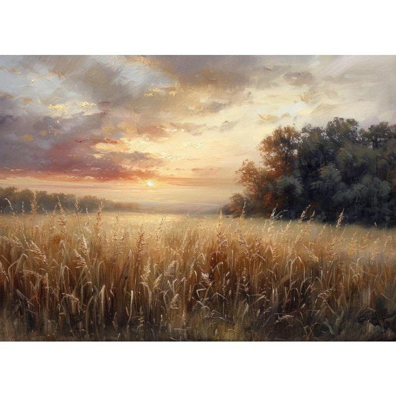 Vintage Ländliches Bauernhaus Wildnis Wildblumenfeld Landschaft Kunst Poster Leinwanddruck Wohnzimmer Schlafzimmer Heimdekoration Geschenke