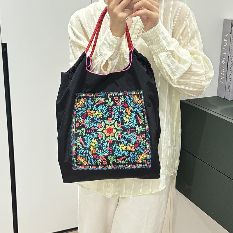 Individuelle japanische Stickerei Umweltfreundliche Damen Umhängetasche aus Canvas