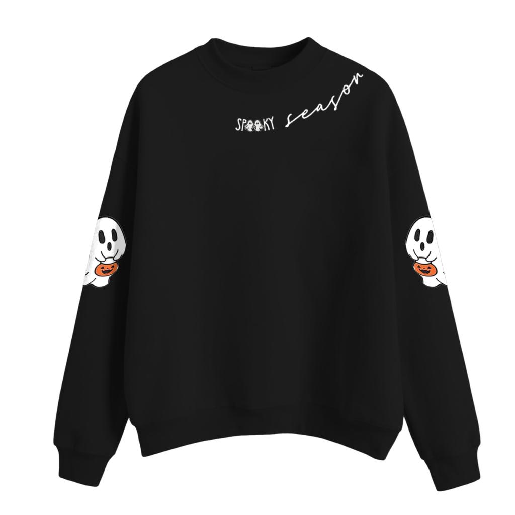 Women's Casual Fashion Round Neck Long Sleeve Halloween Printed Sweatshirt