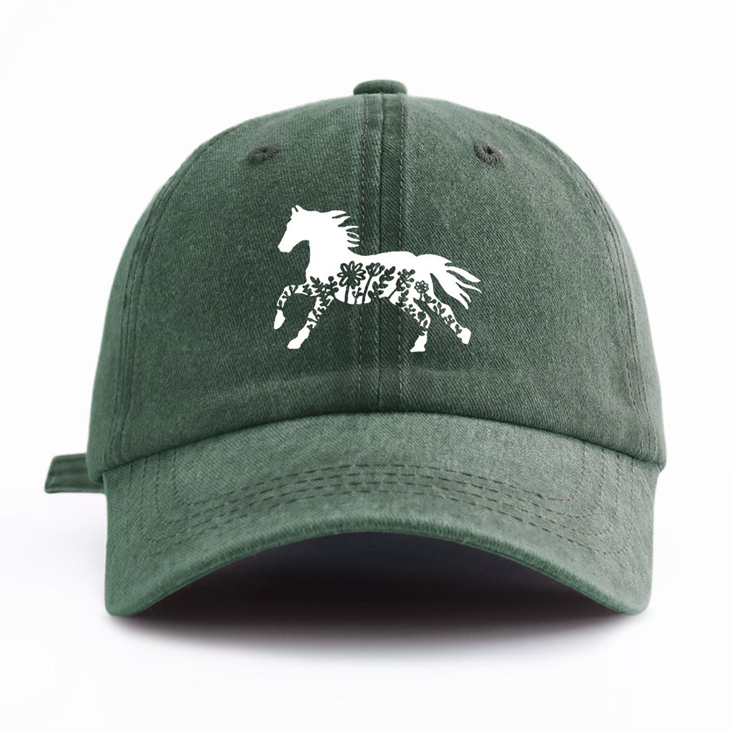 1pc Pinting Horse Print Washed Baseball Cap for Adults  Minimalist Retro Style Casual Soft Adjustable Dad Hat Perfect As Gift