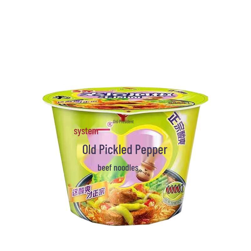 Uni-President La Yitong Pickled Pepper Beef Instant Noodles 12 x 105g