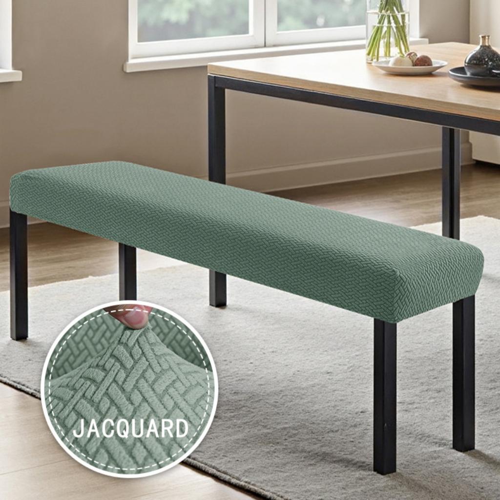 1PC Stretch Jacquard Dining Bench Cover Living Room Anti-Dust Removable Bench Slipcover Washable Bench Seat Protector
