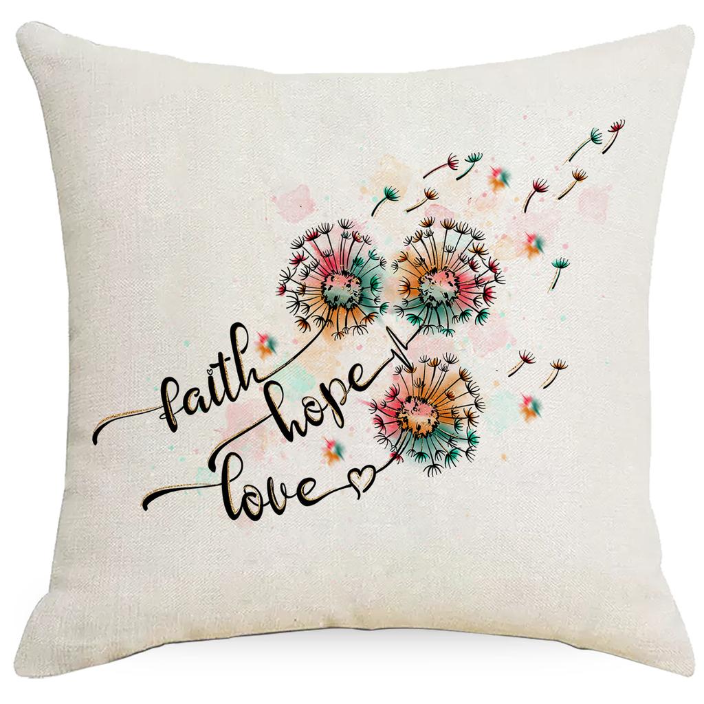New Creative Floral Dandelion Pillow Case Home Sofa Cushion Pillow Case Decoration