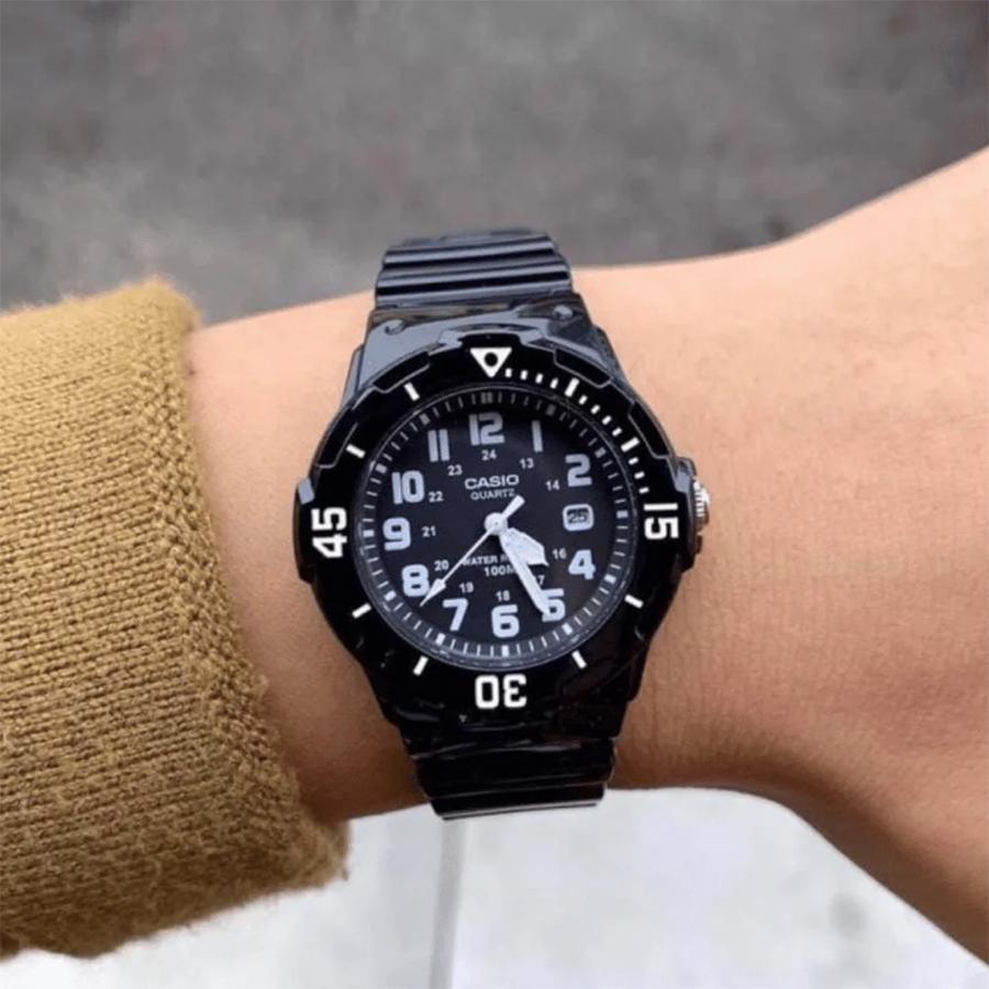 Casio Black Strap, Black Dial, Unisex Quartz Watch LRW-200H-1B