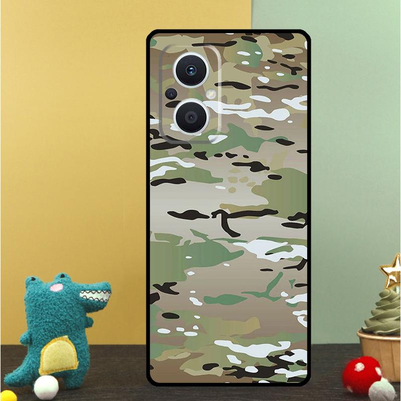 Military Army Camouflage Pattern Case For OPPO Reno 15 Pro 15F 10 11 12 13 13F 14 14F 8 7 Lite 8T OPPO Find X9 X8 X6 Pro Cover