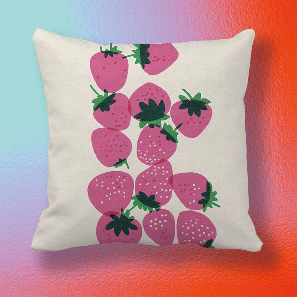 Japanese Korean Sweet Strawberry Pillow Cover Soft Microfiber Pillowcase Home Sofa Decor Surprise Decorative Printed