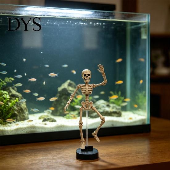 Presente Único de Halloween para Aquaristas Decoração Dinâmica de Esqueleto para Aquário, Dançante Movido a Ar Criativo Ornamento Aquático Acessório de Aquário, Assustador