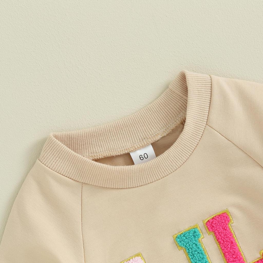 Sugari Bebeluși Fete Drăguț Romper 0-18M Mânecă lungă Broderie cu litere Toamnă Hanorac pentru Casual Zilnic