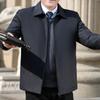 Men's Jacket Fleece Thickened Jacket Dad Cotton Coat Warm Loose Autumn and Winter