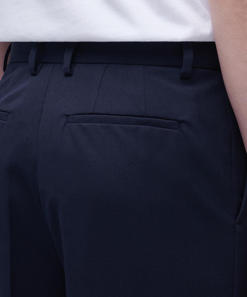 Musinsa Standard Recycled One-Tuck Relaxed Tapered Hidden Banding Crop Slacks [Navy]