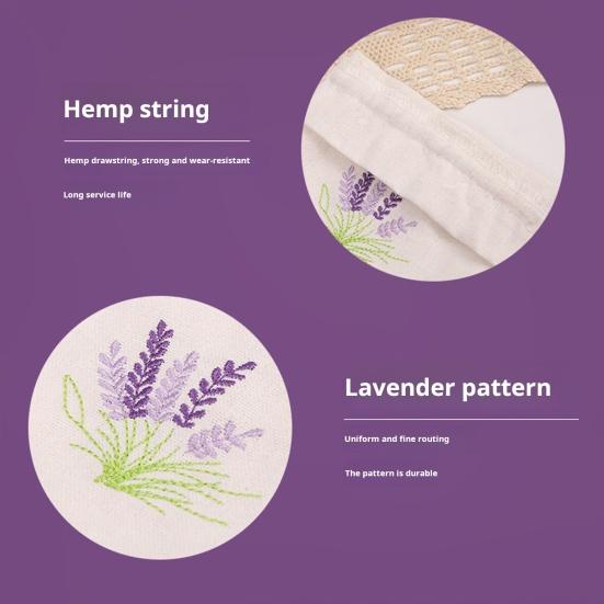 12Pcs Lavender Embroidered Bags Empty Storage Bags with Drawstring Wear Resistant Widely Used Jewelry Candy Storage Pouches