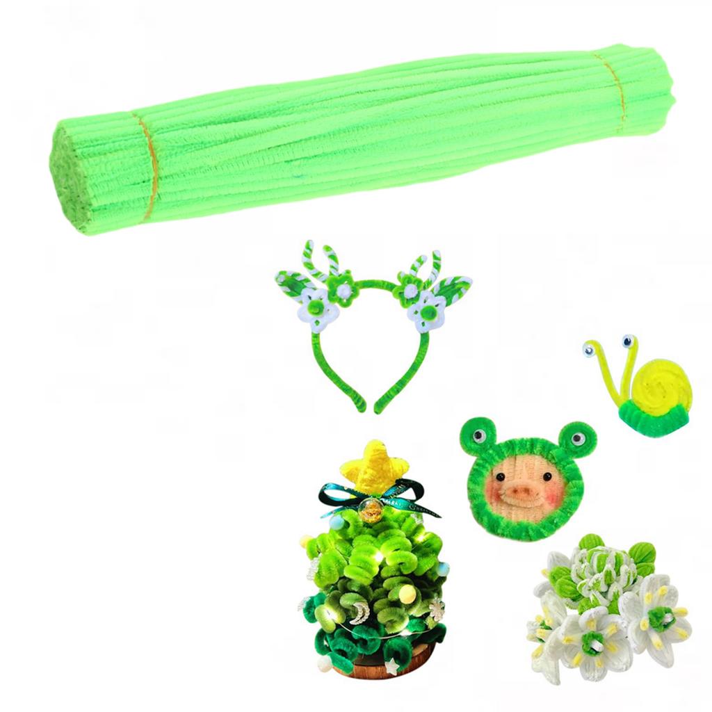 40 Colors Chenille Stems 100pcs Pipe Cleaners Plush Tinsel Stem Wired Sticks Twist Stick Hair Strip DIY Craft Educational Toys