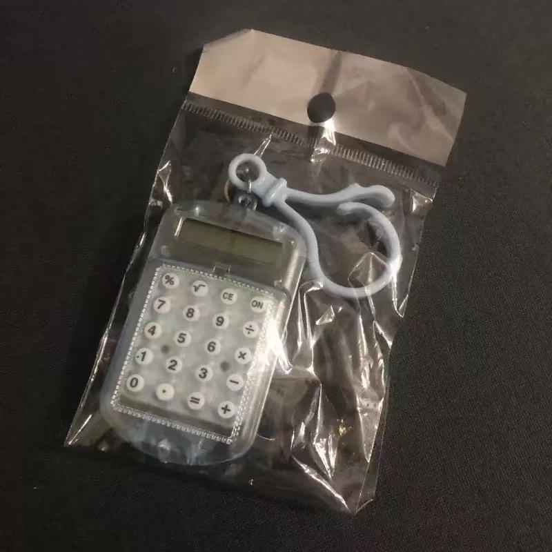 Mini Transparent Flip Cover Calculator Convenient Portable Calculator For Primary School Students Exam Keychain 1Pc