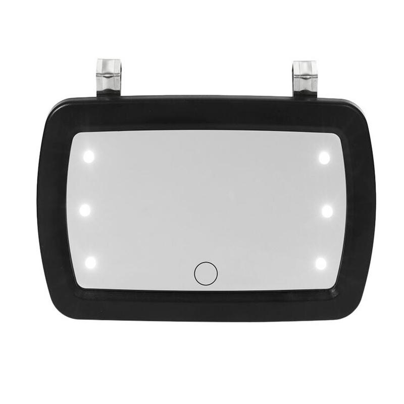 Universal  Car Sun Visor Makeup Mirror LED Touch Switch Sun Visor HD Interior HD Mirror 170*110mm-No Battery