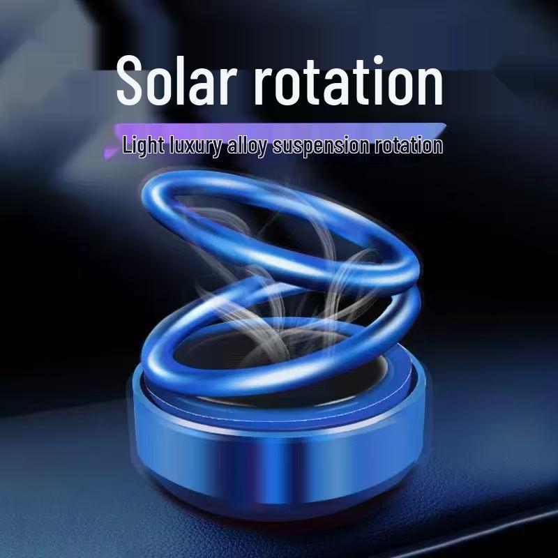 Solar Aluminum Alloy Dual-Ring Car Air Freshener and Interior Decoration