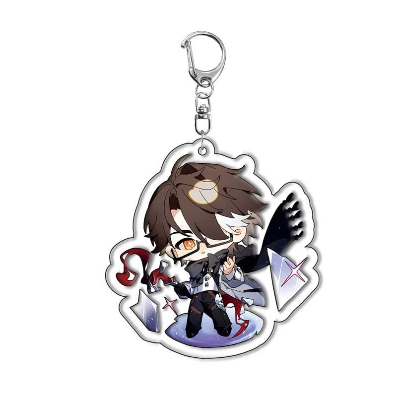 6CM Honkai Star Rail Anime Game Keychain Double-sided Cartoon Figure Lunae Blade Key Ring for Women Car Bag Phone Pendant Gifts