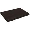 Vidaxl Półka, Ciemnobrązowa, 80X60X(2-6) Cm, Wykończone Drewno Dębowe