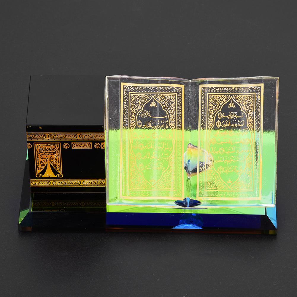 Muslim Crystal Gilded Caaba 2 Pcs Model Islamic Building Handicrafts Souvenirs Car Ornament