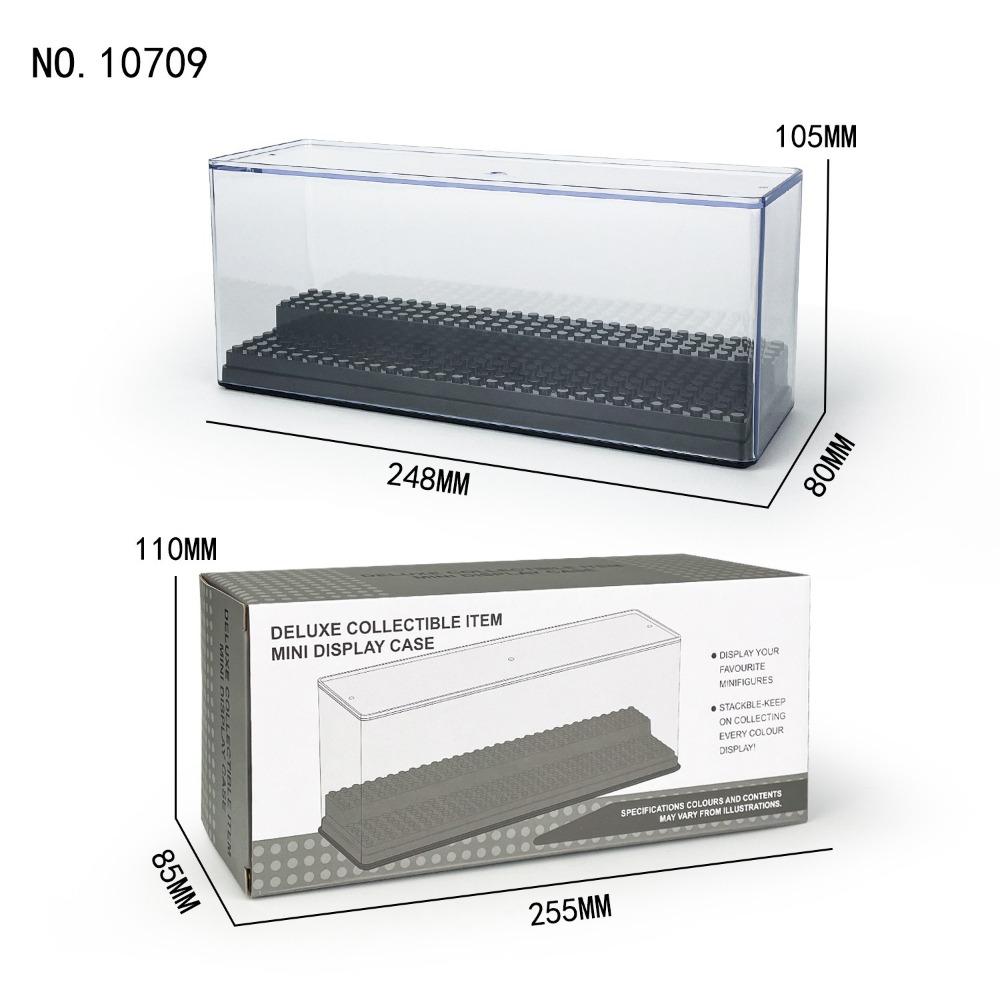 Clear Acrylic Minifigures Display Case Transparent Showcase Stackable Design Dustproof Display Box Movable Steps Large Capacity