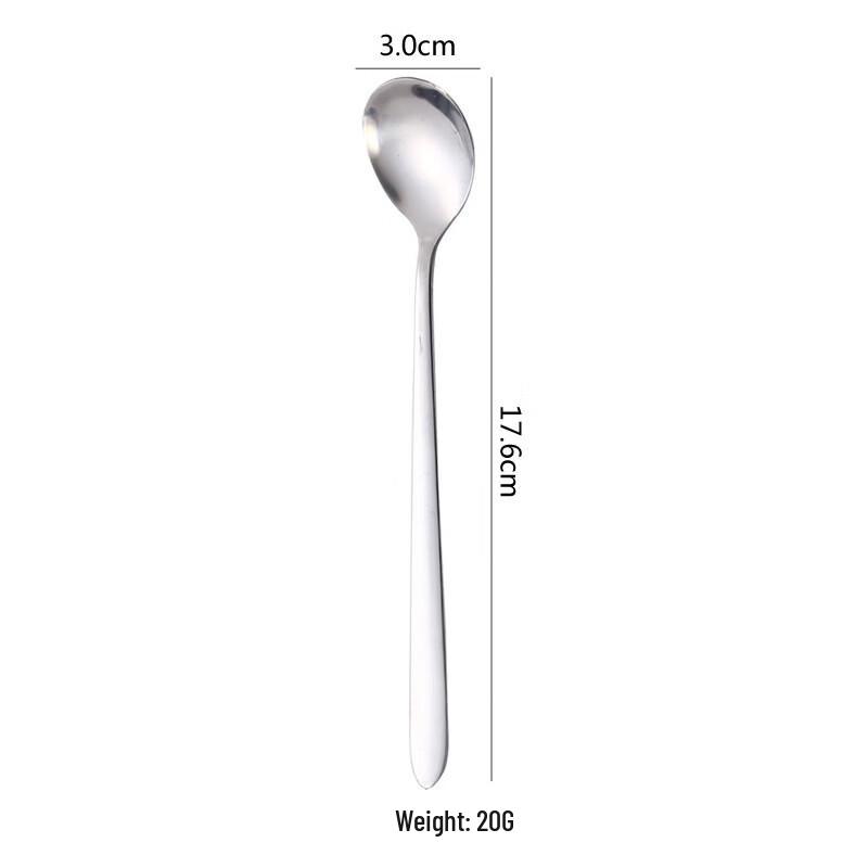 

Ru Han Stainless Steel Long Round Ice Spoons, 17cm (4-Pack)