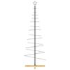 Metal Christmas Tree with Wooden Stand Black 180 Cm