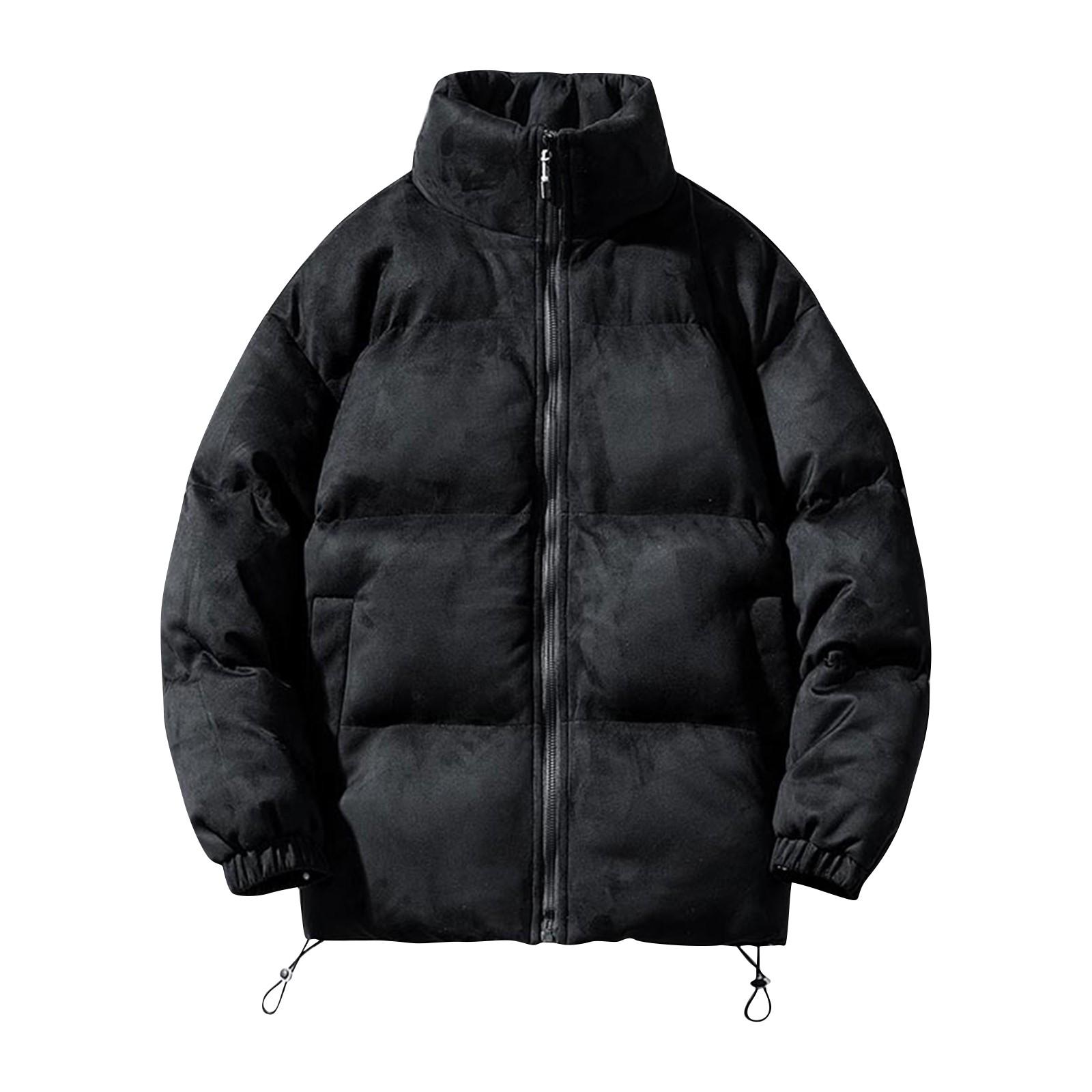Зимняя мужская однотонная свободная куртка с воротником-стойкой в ​​японском стиле — фото 3