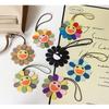 Sunflower Heronsbill Keychain Pendant For Women Backpack Bag Charm  Genuine Leather Charm